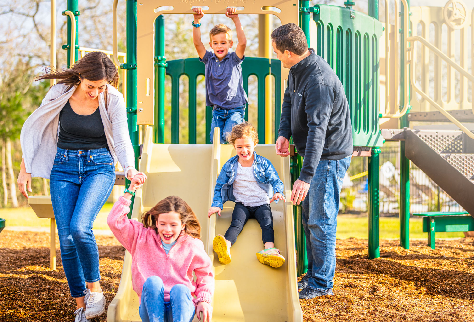 Residents enjoying the playground